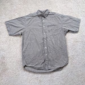 Banana Republic Button Up Short Sleeve Shirt Men's Large Yellow Black